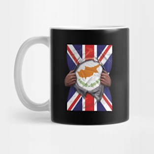 Cyprus Flag Great Britain Flag Ripped - Gift for Cypriot From Cyprus Mug